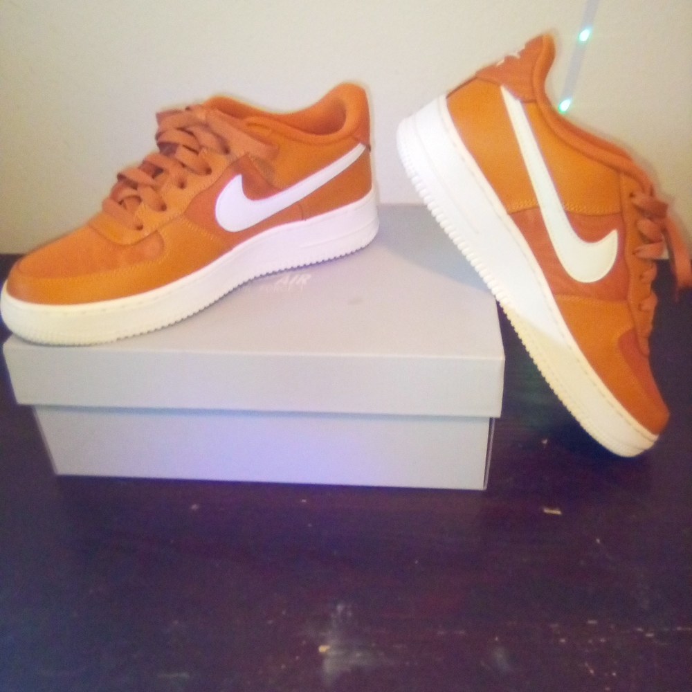 Nike Air Force 1 Low Tops Kids Orange Sneakers